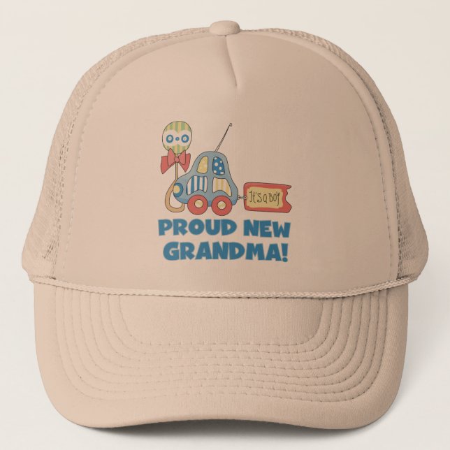 Casquette Fière nouvelle grand-mère-C'est un garçon Tshirts  (Devant)