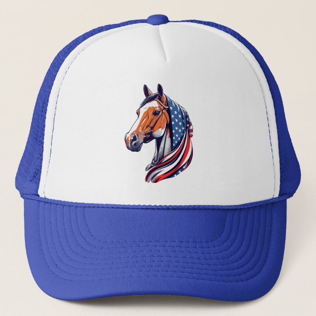 Casquette Fierté patriotique : Cheval de quartier avec drape (Devant)