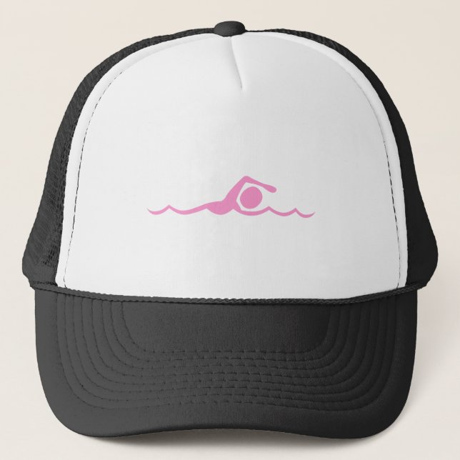 Casquette Figure de natation - rose (Devant)