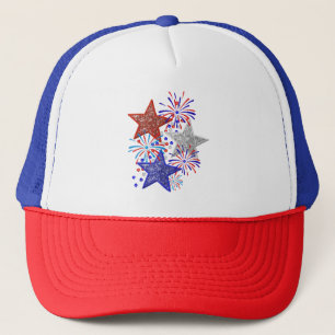 Casquette Fille 4 juillet Femmes Rouge Blanc Bleu Étoile Amé