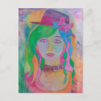 casquette fille - carte postale