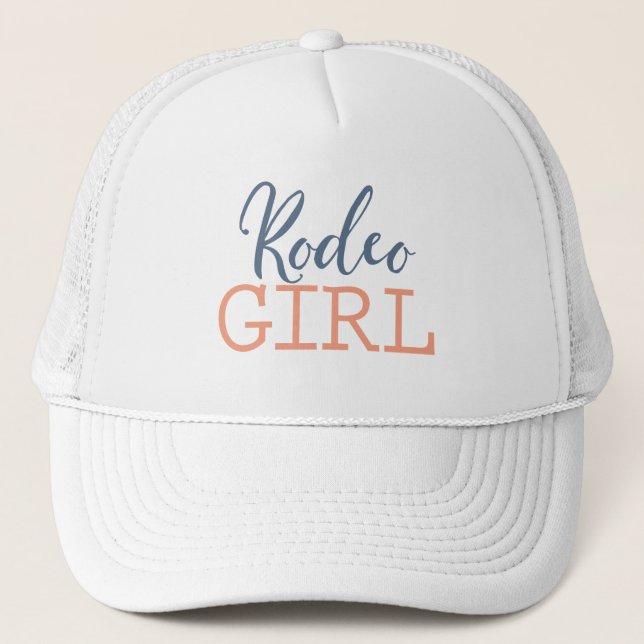 Casquette Fille de Rodéo de Peach et Bleu du Pays (Devant)