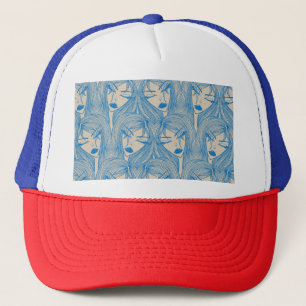 Casquette Fille glamour : motif sans couture stylisée.