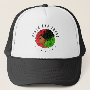 Casquette Fille noire panafricaine femme rouge vert fierté a
