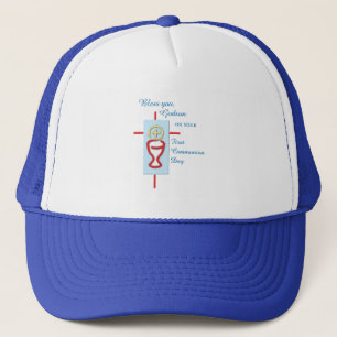 Casquette Filleul, Première Sainte Communion, Bleu