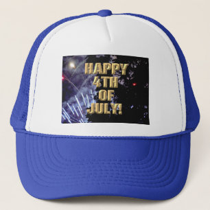 Casquette Fireworks 1 chapeau 4 juillet camionneur bleu