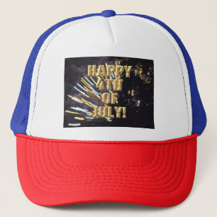 Casquette Fireworks 6 4 juillet chapeau de camionneur rouge