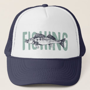 Casquette Fishing Fisherman Fish Text Art  T-Shirt
