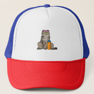 Casquette Fitness Chat Boire de la tasse
