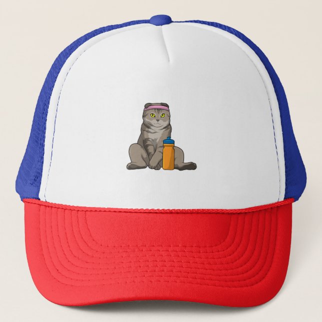Casquette Fitness Chat Boire de la tasse (Devant)