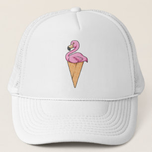 Casquette Flamant rose avec gaufre de glace