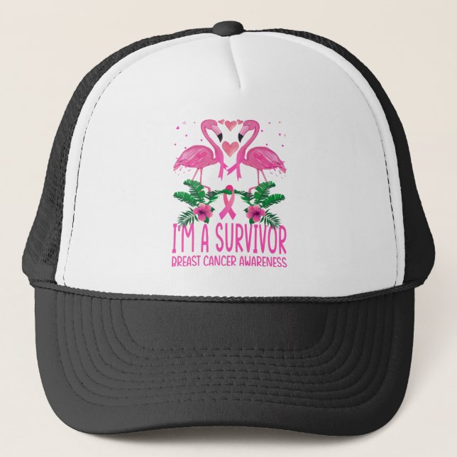 Casquette Flamant rose Je suis un survivant Sensibilisation  (Devant)