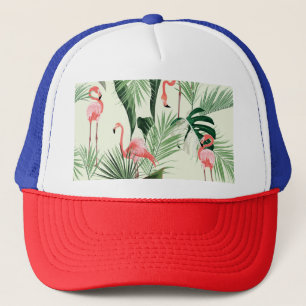 Casquette Flamant rose rose Fleurs exotiques Motif