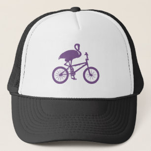 Casquette Flamant rose sur Silhouette de vélo