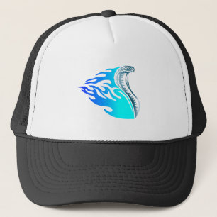 Casquette flammes de cobra design bleu