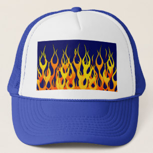 Casquette Flammes de course classique sur bleu marine