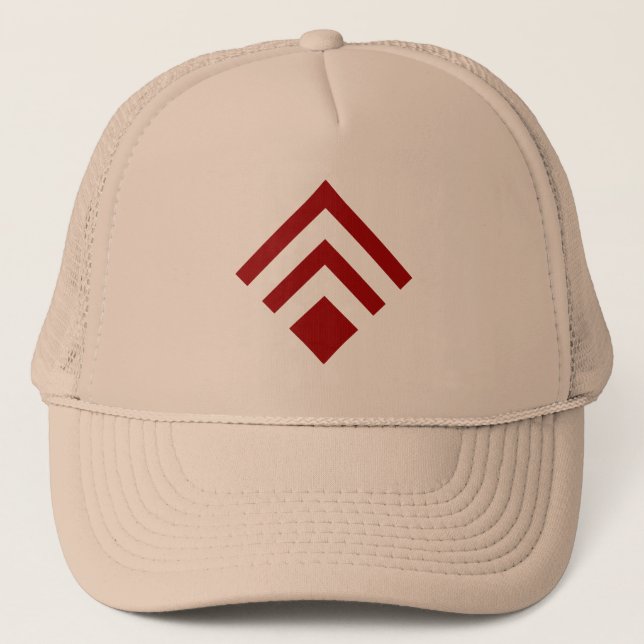 Casquette Flèche géométrique 02 - Rouge rubis (Devant)