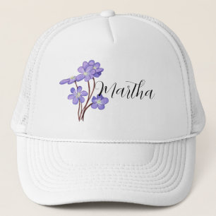 Casquette Fleur d'aquarelle Lilac avec le nom Trucker Hat