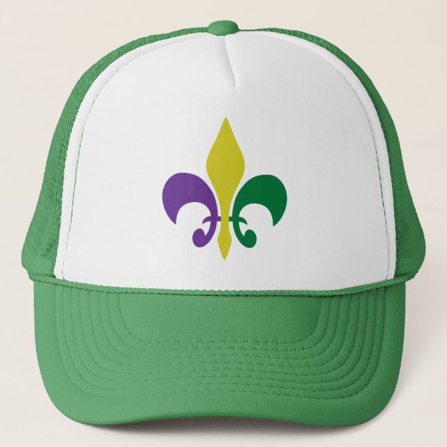 Casquette ~ Fleur De Lis de mardi gras (Devant)