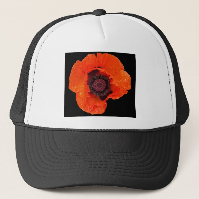 Casquette fleur de pavot après la pluie (Devant)