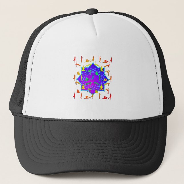 Casquette Fleur Lotus Avec Poireaux De Yoga (Devant)