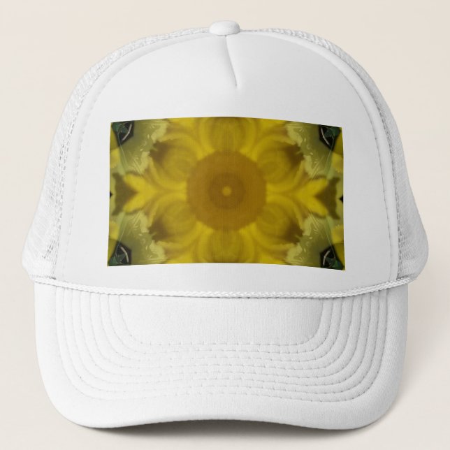 Casquette Fleur soleil éclate dorée (Devant)
