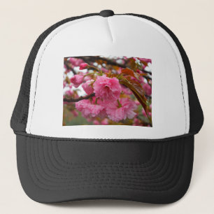 Casquette Fleurs de fleurs de cerisier rose chaud