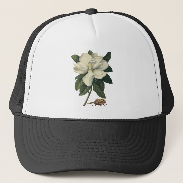 Casquette Fleurs de fleurs vintages de Magnolia Blanche en f (Devant)