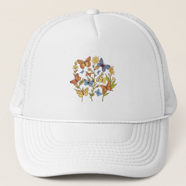 Casquette Fleurs et Papillons (Devant)