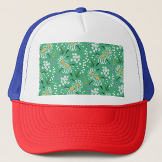 Casquette Fleurs Rétro, Motif Botanique Sans Seamless.