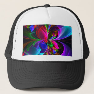 Casquette Floral moderne Art Abstrait Rouge Bleu Motif #12