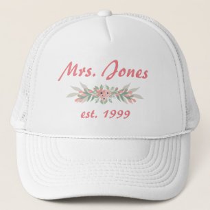 Casquette Floral rose de mariée
