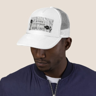 Casquette Florales Noires & Blanches MÈRE DE LA BRIDE