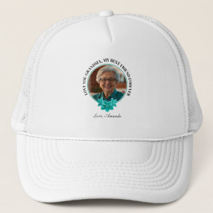 Casquette Flore Turquoise cadre grand-enfant à grand-mère Ph