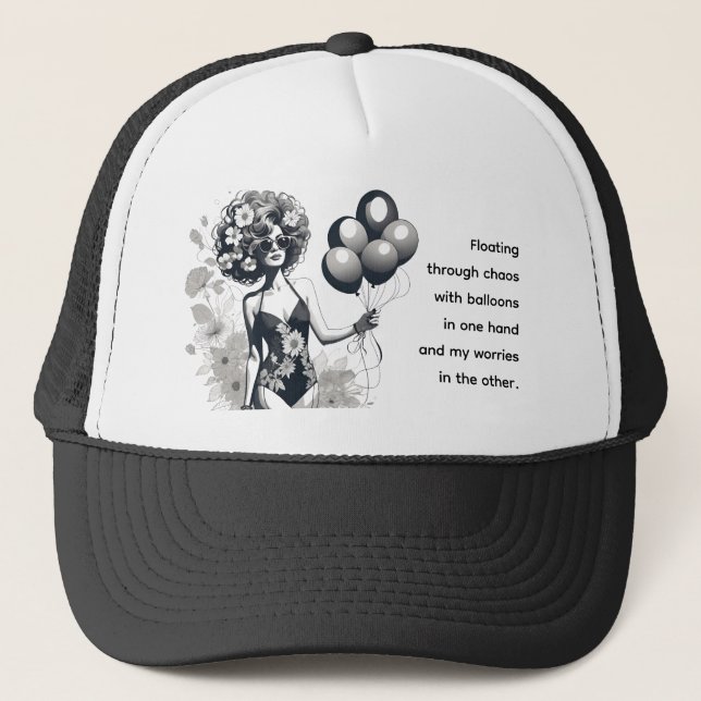 Casquette Flotter À Travers Le Chaos Avec Des Ballons - Drôl (Devant)