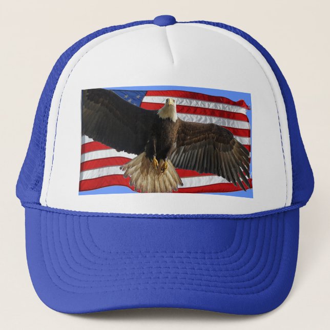 Casquette Flying Bald Eagle USA Patriotic Gift (Devant)