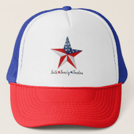 Casquette Foi Famille Liberté Rouge Blanc Bleu Étoile Patrio