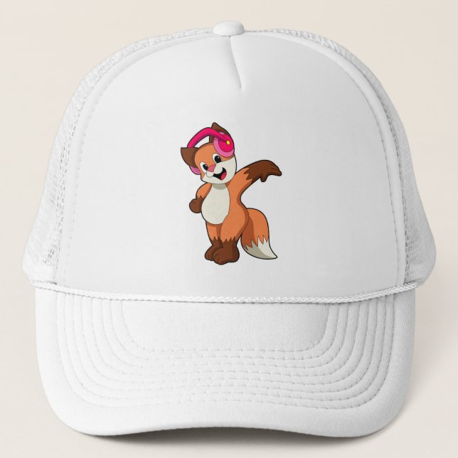 Casquette Fox à la musique avec casque (Devant)