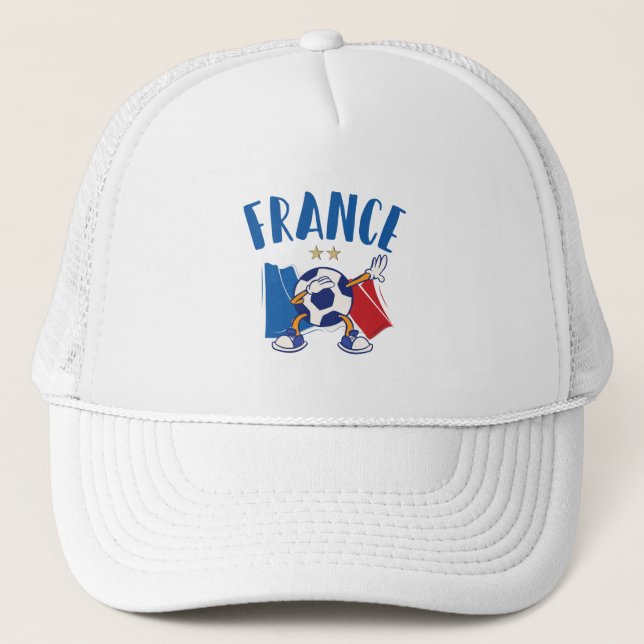 Casquette France Dabbing Ballon de Foot Drapeau 2 étoiles (Devant)
