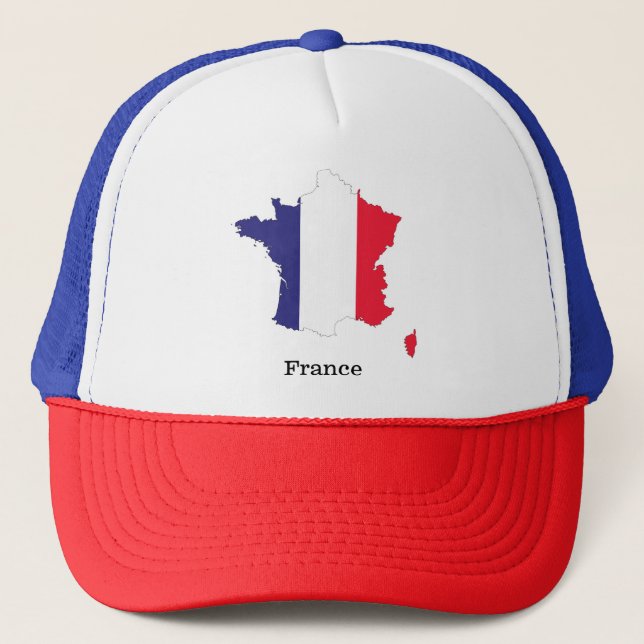 Casquette France Drapeau de la carte Souvenir Design (Devant)