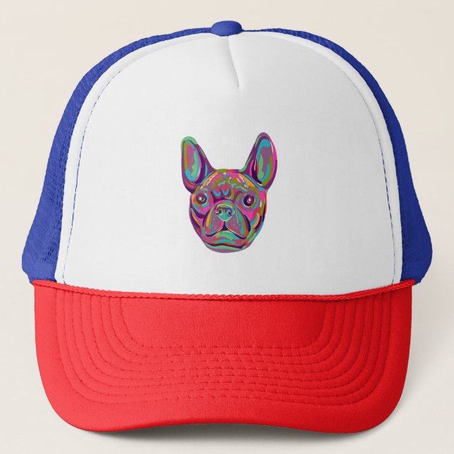 Casquette French Bulldog Tête Française Pop style art (Devant)