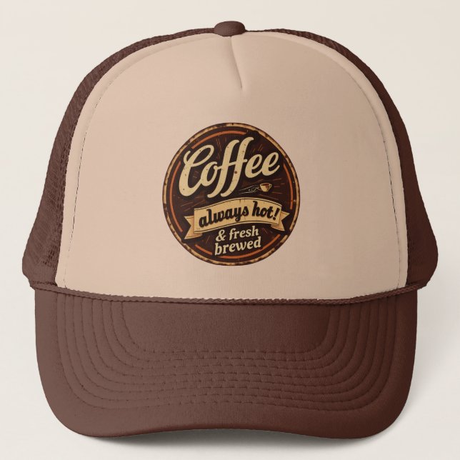 Casquette Fresh brewed coffee vintage  (Devant)
