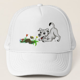 Casquette Frühlingserwachen, Welpe mit Schmetterling