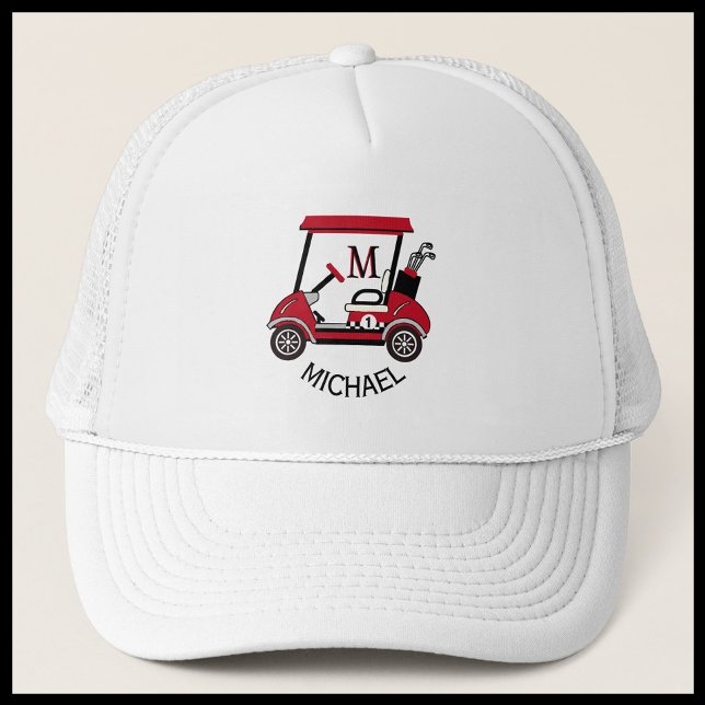 Casquette Fun Golf Guy Panier Nom du monogramme personnalisé (Créateur téléchargé)