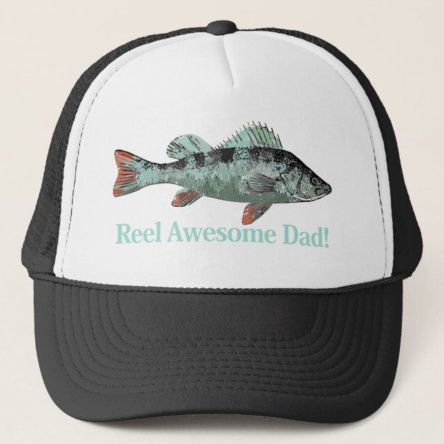 Casquette Fun Reel Awesome Papa Perche de pêche (Devant)