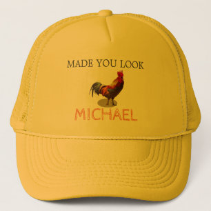 Casquette Fun Rooster poulet mâle jaune personnel