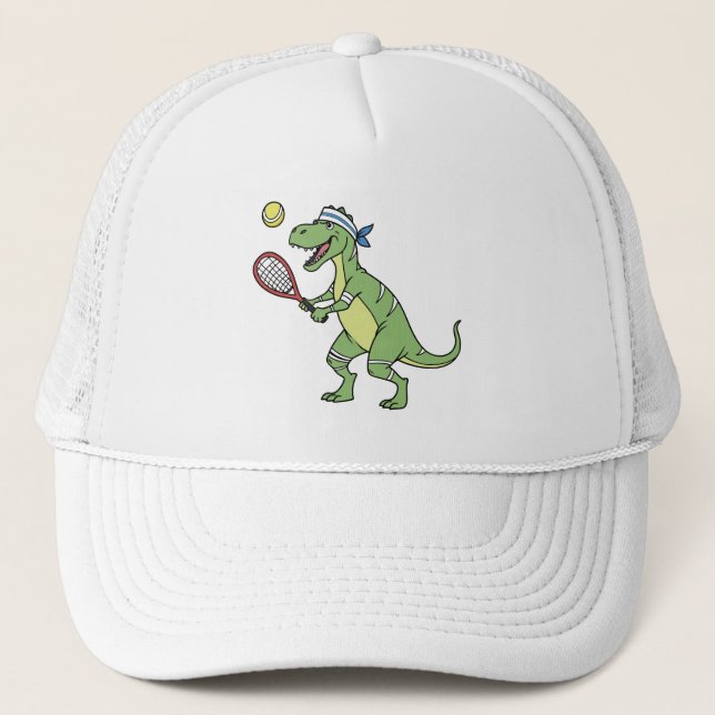 Casquette  Funny Cartoon T-Rex Playing Tennis Dinosaur (Devant)
