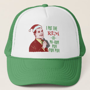 Casquette Funny Christmas Retro Man Drinking Rum Holiday