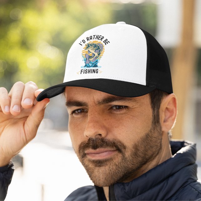 Casquette Funny I'd rather be fishing (Créateur téléchargé)