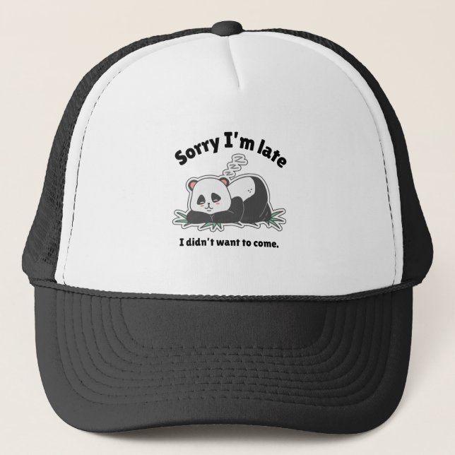 Casquette Funny Lazy Panda Design (Devant)